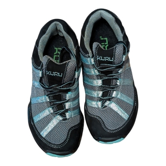 KURU Shoes - KURU Chicane Women's Trail Hiking Shoes black and aqua glitter lace up size 6.5